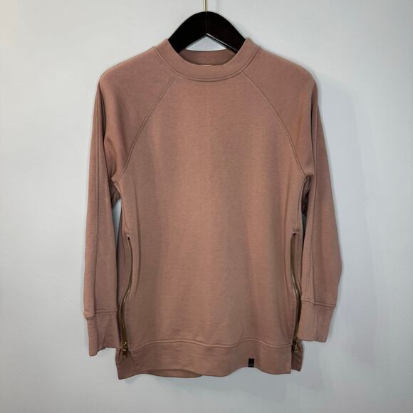 Varley Blush Manning Sweatshirt Double Zippered Pullover Casual Women's S - Picture 2 of 12